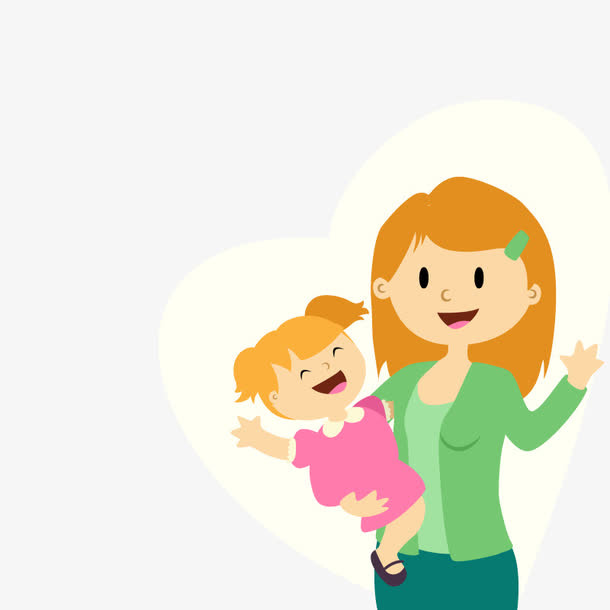 矢量妈妈与孩子免抠