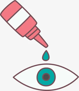 粉色滴眼液绿色眼睛免抠