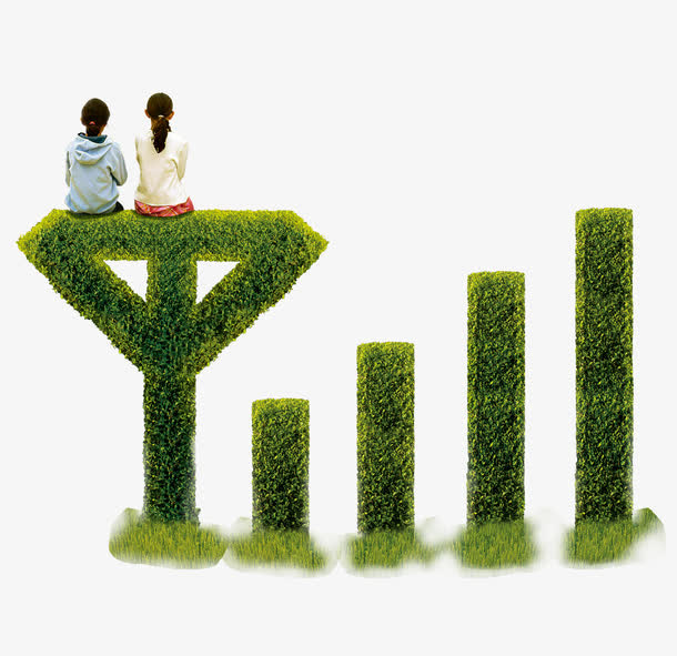 儿童成长绿植阶梯免抠