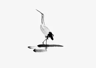 水墨丹顶鹤图片免抠