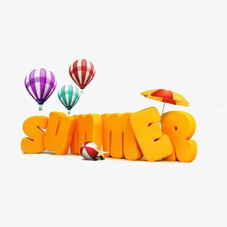 夏季促销艺术字免抠