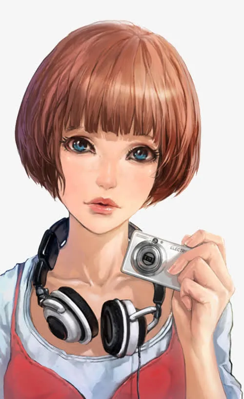 拍照女孩免抠
