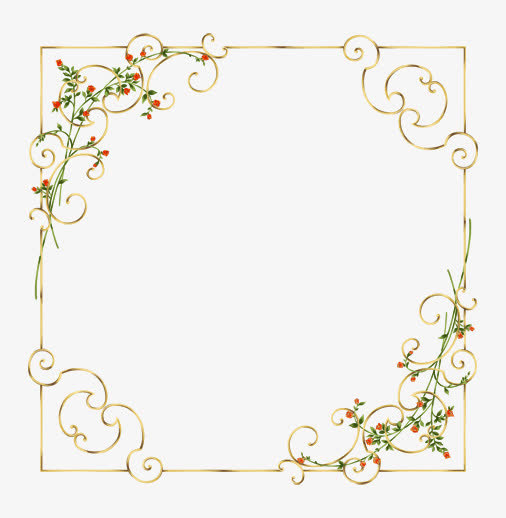 花草典雅边框免抠
