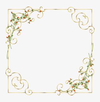 花草典雅边框免抠