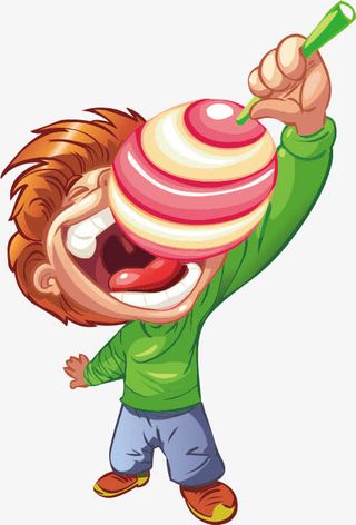 吃棒棒糖的孩子矢量图免抠