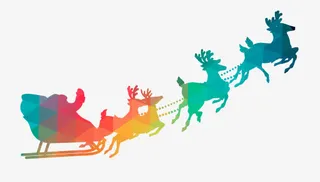 圣诞鹿拉雪车免抠