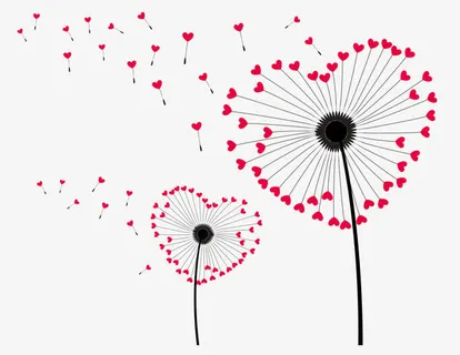 爱心蒲公英下载免抠