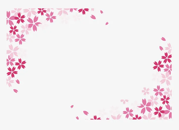 粉红美丽花瓣花纹免抠