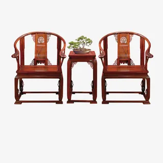 高端大气绿植古代椅子免抠