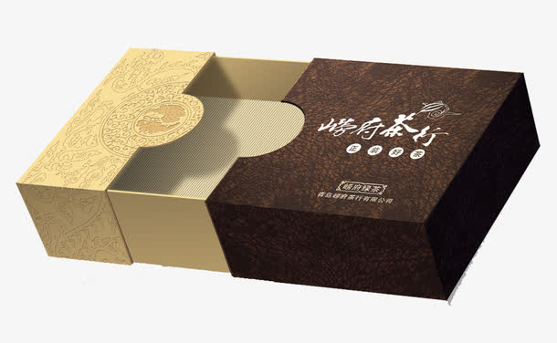 崂府茶行茶叶包装盒免抠