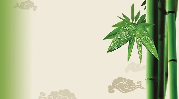 绿色渐变绿竹云纹中国风名片设计背景高清