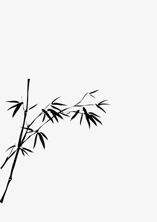 竹子 竹叶 水墨画 中国画免抠图标元素