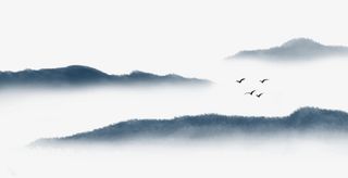 云雾中的大雁免抠