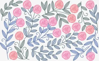 粉色复古手绘玫瑰花填充背景
