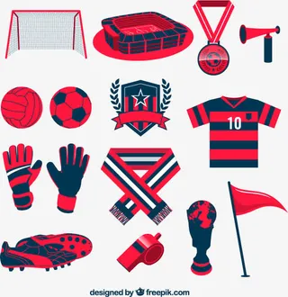 横幅 红色 画册 徽章 奖杯免抠