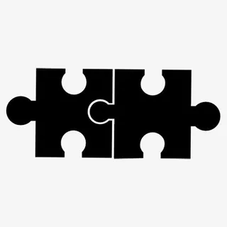 两个拼图碎片图标免抠