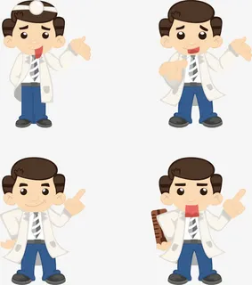 卡通医生元素免抠