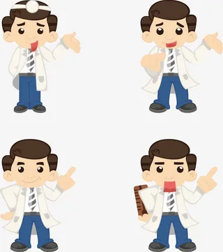 卡通医生元素免抠