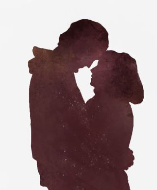 相爱相拥的情人剪影插图免抠