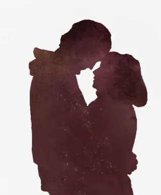 相爱相拥的情人剪影插图免抠