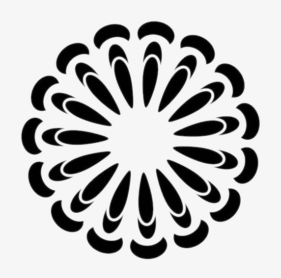 黑色圆形花纹图案免抠
