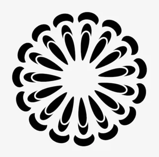 黑色圆形花纹图案免抠