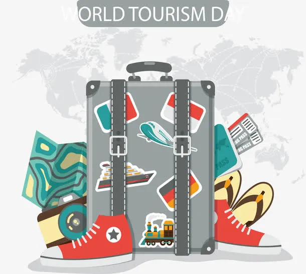 灰色质感旅行箱免抠