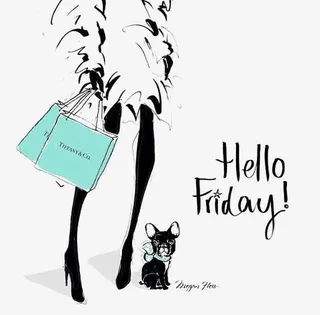 你好星期五英文艺术字免抠