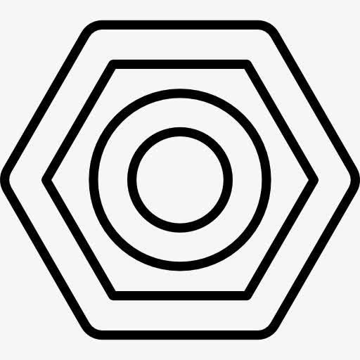 六边形和圆轮廓形状图标免抠