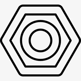 六边形和圆轮廓形状图标免抠