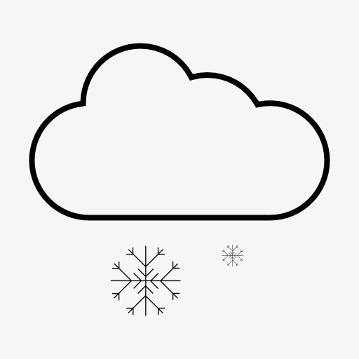 手绘白云雪花素材免抠