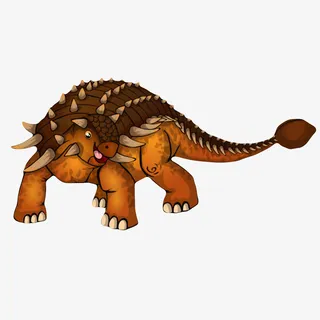 棕色带刺的甲龙卡通免抠