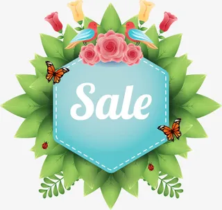 绿色叶片春天海报免抠