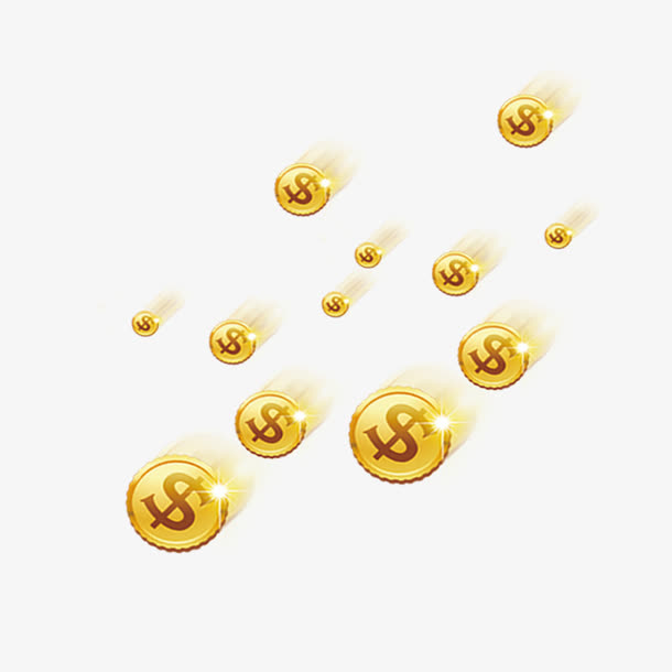 漂浮的钱币免抠
