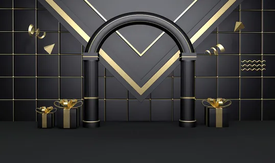 C4D，黑金，舞台，高端高清