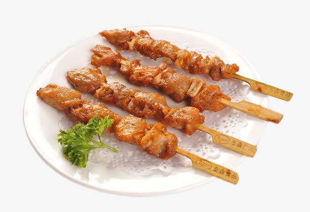 盘子中的烤肉图片免抠