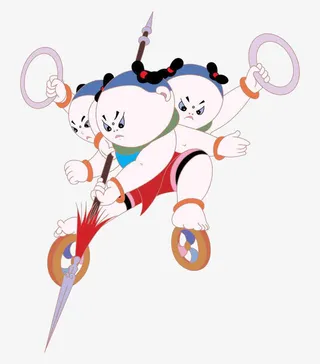 三头六臂的哪吒图片素材免抠