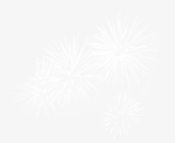 白色清新烟花效果元素免抠