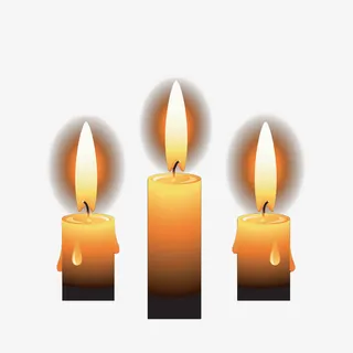 手绘燃烧的蜡烛免抠