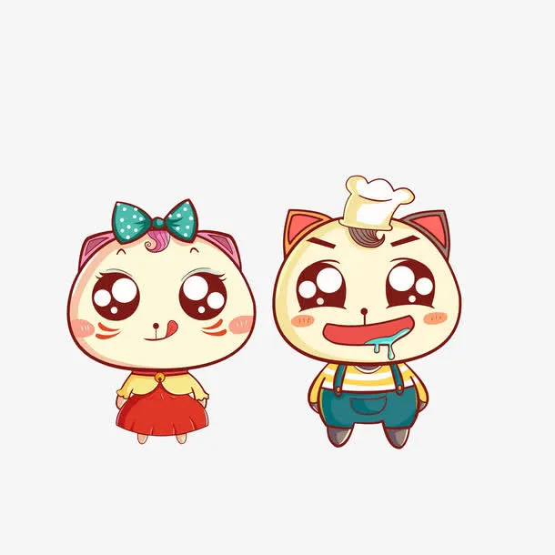 卡通馋嘴的猫咪素材免抠