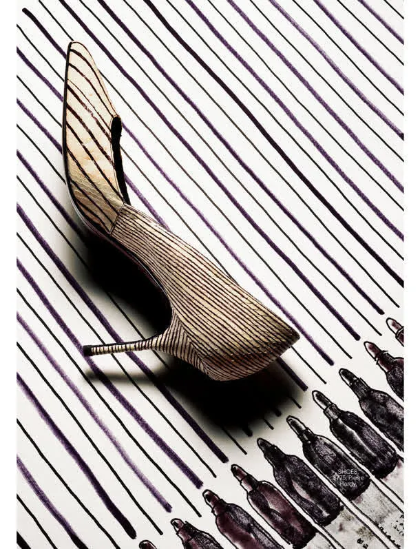 条纹高跟鞋店铺电商免抠