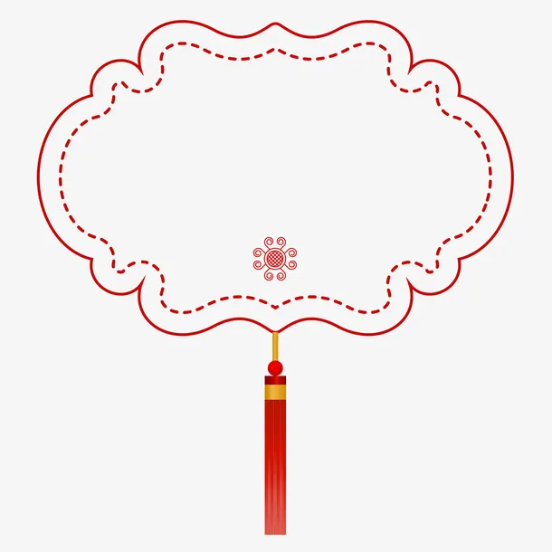 红色中国风新年边框装饰素材免抠