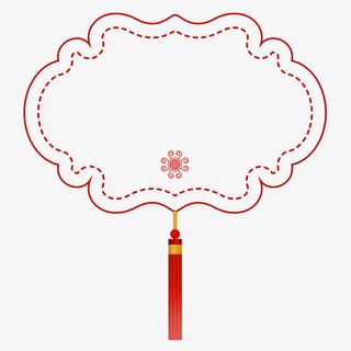 红色中国风新年边框装饰素材免抠