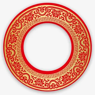 中国风之红色底纹免抠