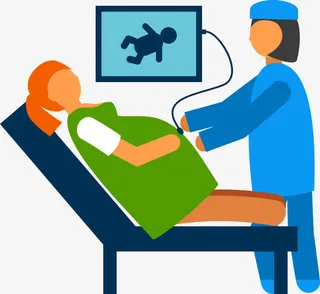 医生正在给孕妇做产检免抠