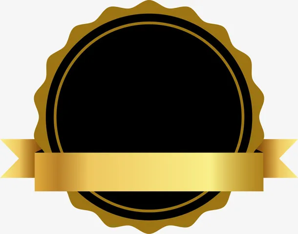 金色闪耀徽章免抠