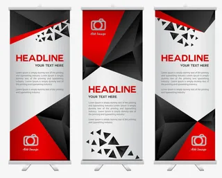 矢量几何X展架免抠