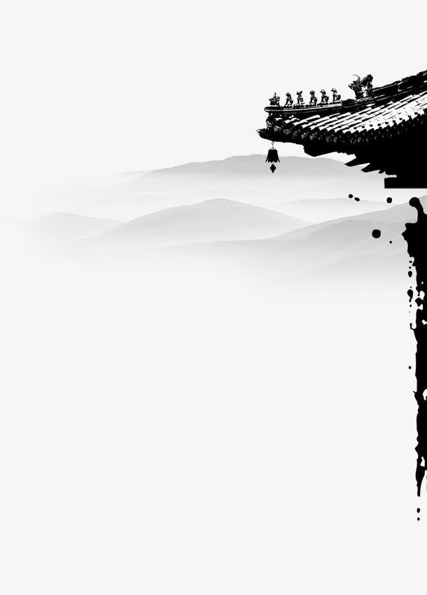 中国风屋檐免抠