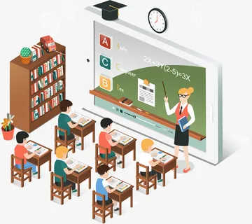 卡通2.5D立体教学学校开学季插画免抠手绘/卡通卡通元素