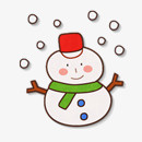 小雪人在雪中免抠